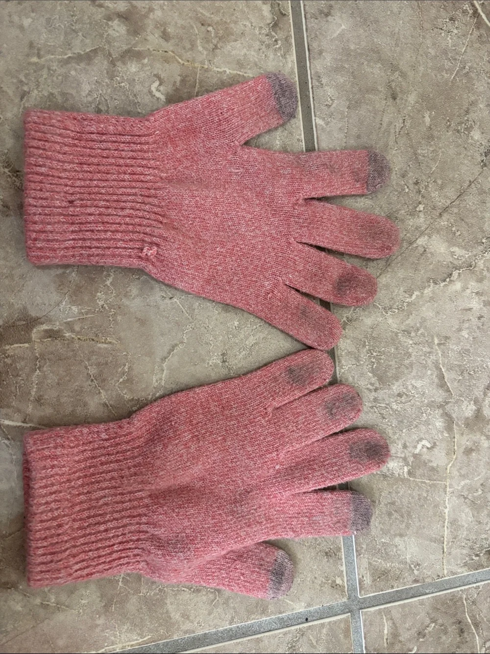 Time and Tru Pink Knit Beanie and Gloves Set